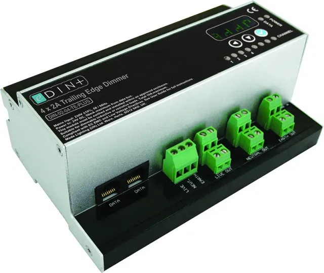 eDIN+ Four Channel Trailing Edge Dimmer Module