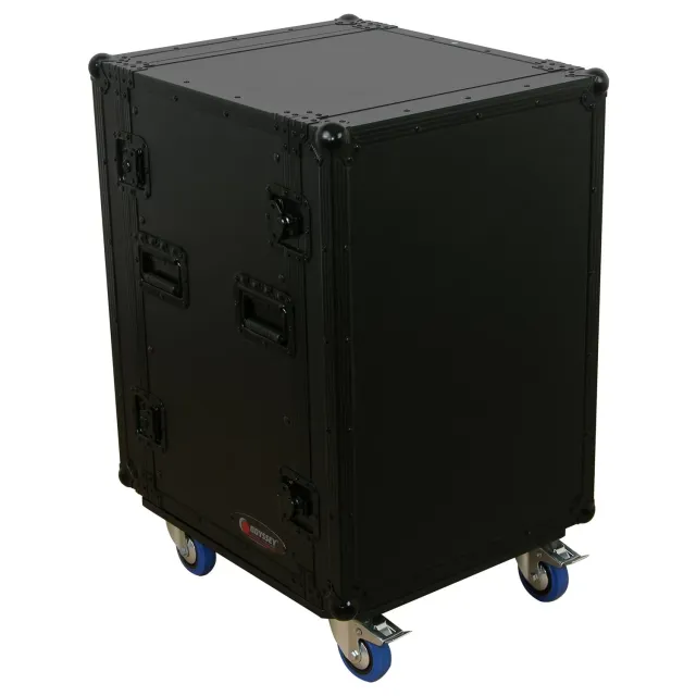 FZAR16WBL Black Label 16U Pro Amp Rack Case with Casters
